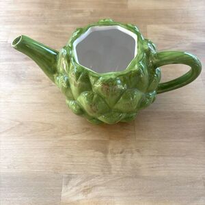 Vintage Teleflora Whimsical Cottage 3D Green Artichoke Glazed 20oz Teapot *Read